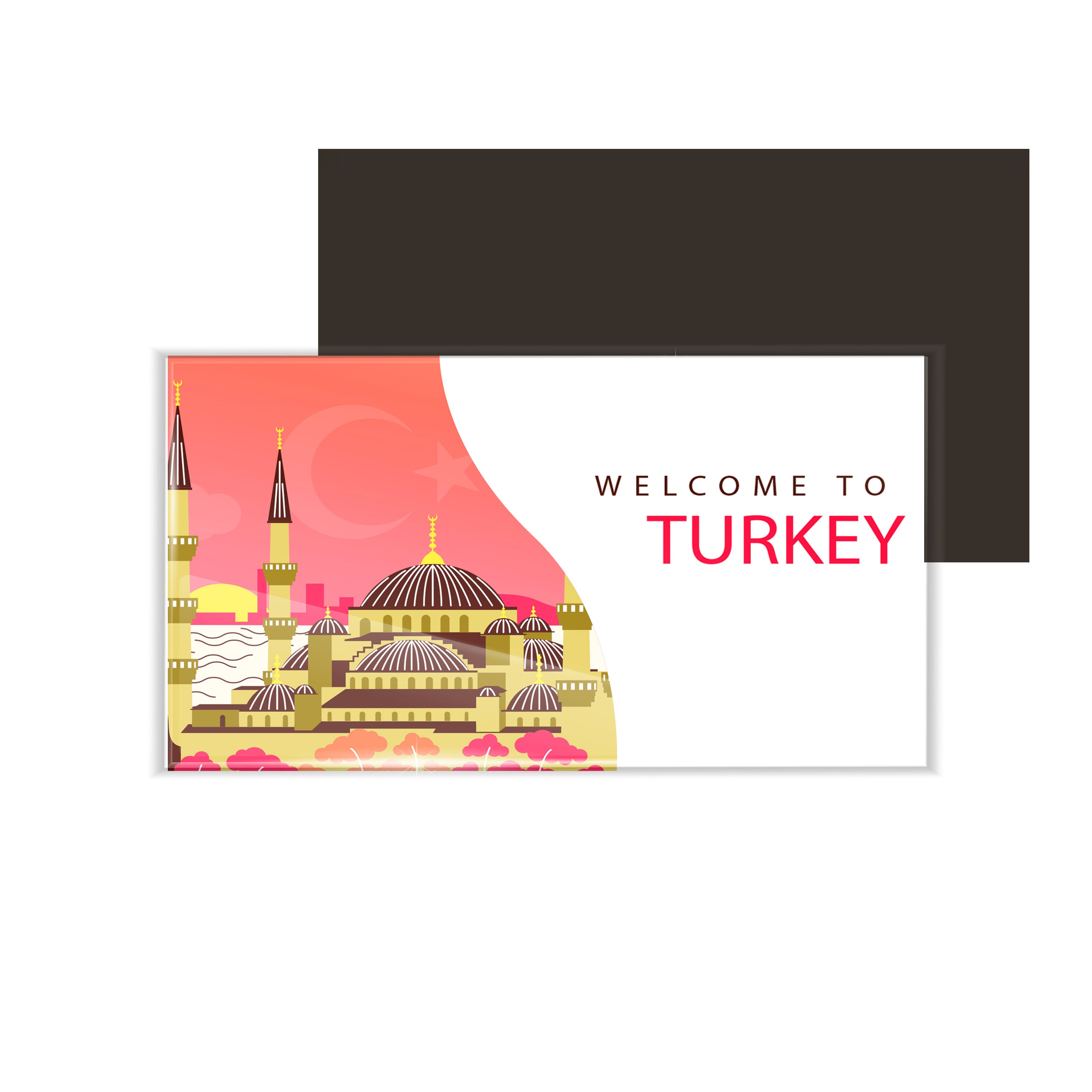 dhcrafts Fridge Magnet Rectangle Acrylic Glass (8.6 x 5.4 cm) Multicolor Travel Turkey D1 Design Pack of 1